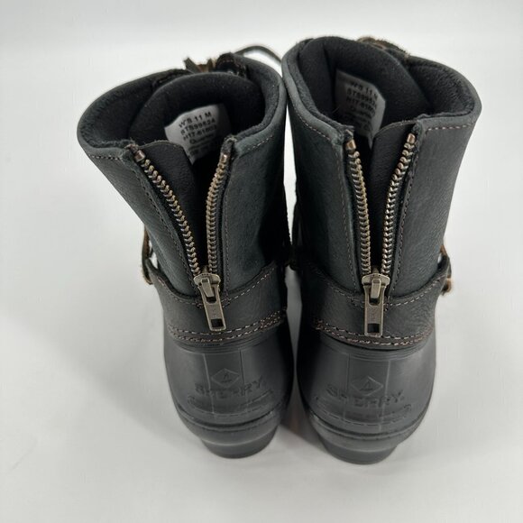Sperry Top Sider Womens Saltwater Wedge Black Mono Tide Quarter 11 Rain Boots - Picture 5 of 8